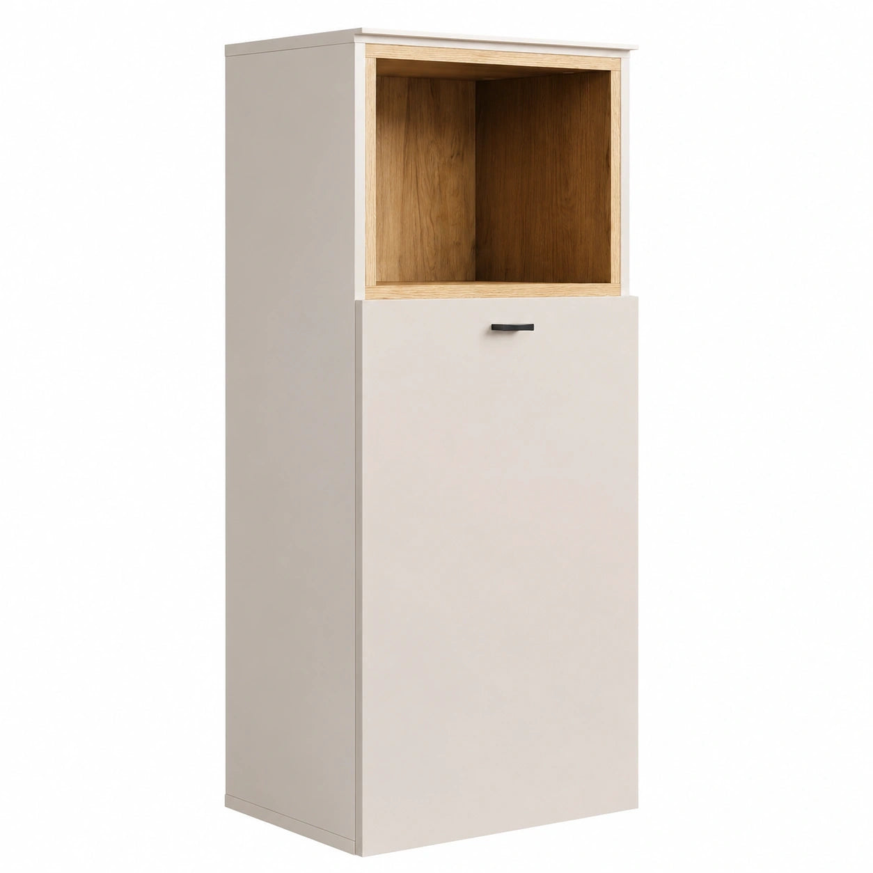 trendteam Badkommode Sao Paulo, Kashmir Beige/Evoke Eiche, 40x95x31 cm, Soft-Close, Tür links/rechts montierbar