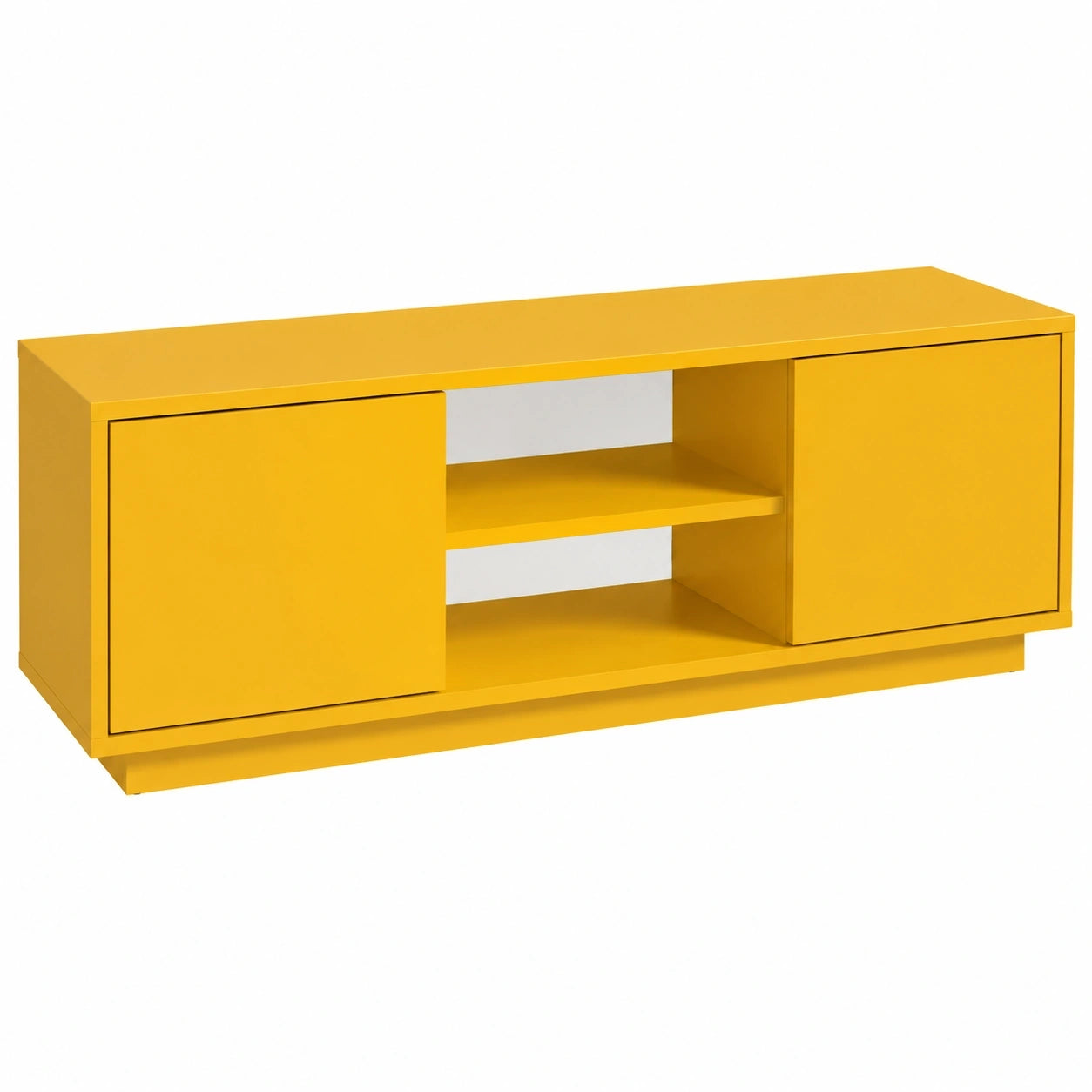 TV-Möbel in Holzoptik mit Stauraum und Türen, Farbe: Orange