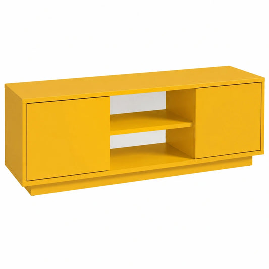 TV-Möbel in Holzoptik mit Stauraum und Türen, Farbe: Orange