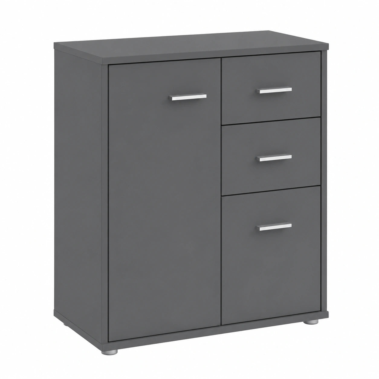 CARO-Möbel Sideboard Locarno mit Schubladen und Türen in Anthrazitgrau