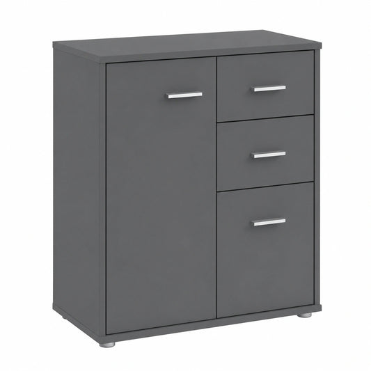 CARO-Möbel Sideboard Locarno mit Schubladen und Türen in Anthrazitgrau