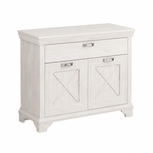 Forte Kommode Kashmir, 2 Türen, 1 Schublade, Holz, Weiß Pinie, 123,3 x 95,9 x 48,2 cm