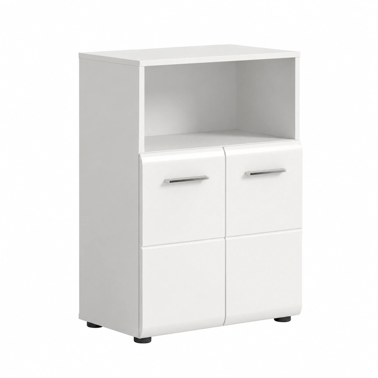 Xonox Heim - Hoher Badezimmerschrank 60x80x30 cm, Hochglanz Weiß