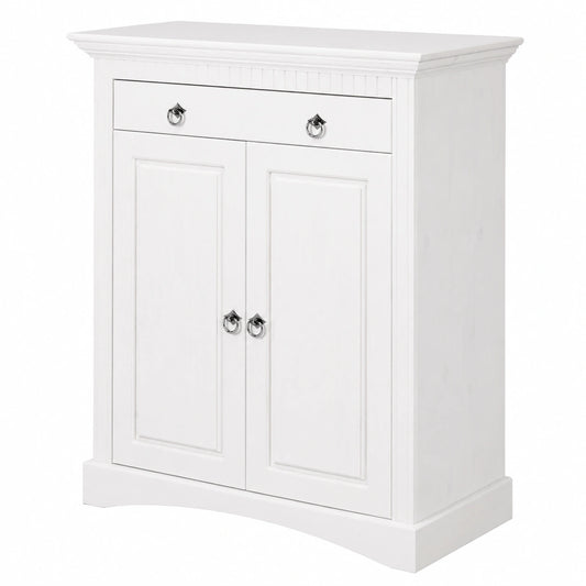 Kiefer Kommode im Landhausstil, 2-türig, weiß, Sideboard