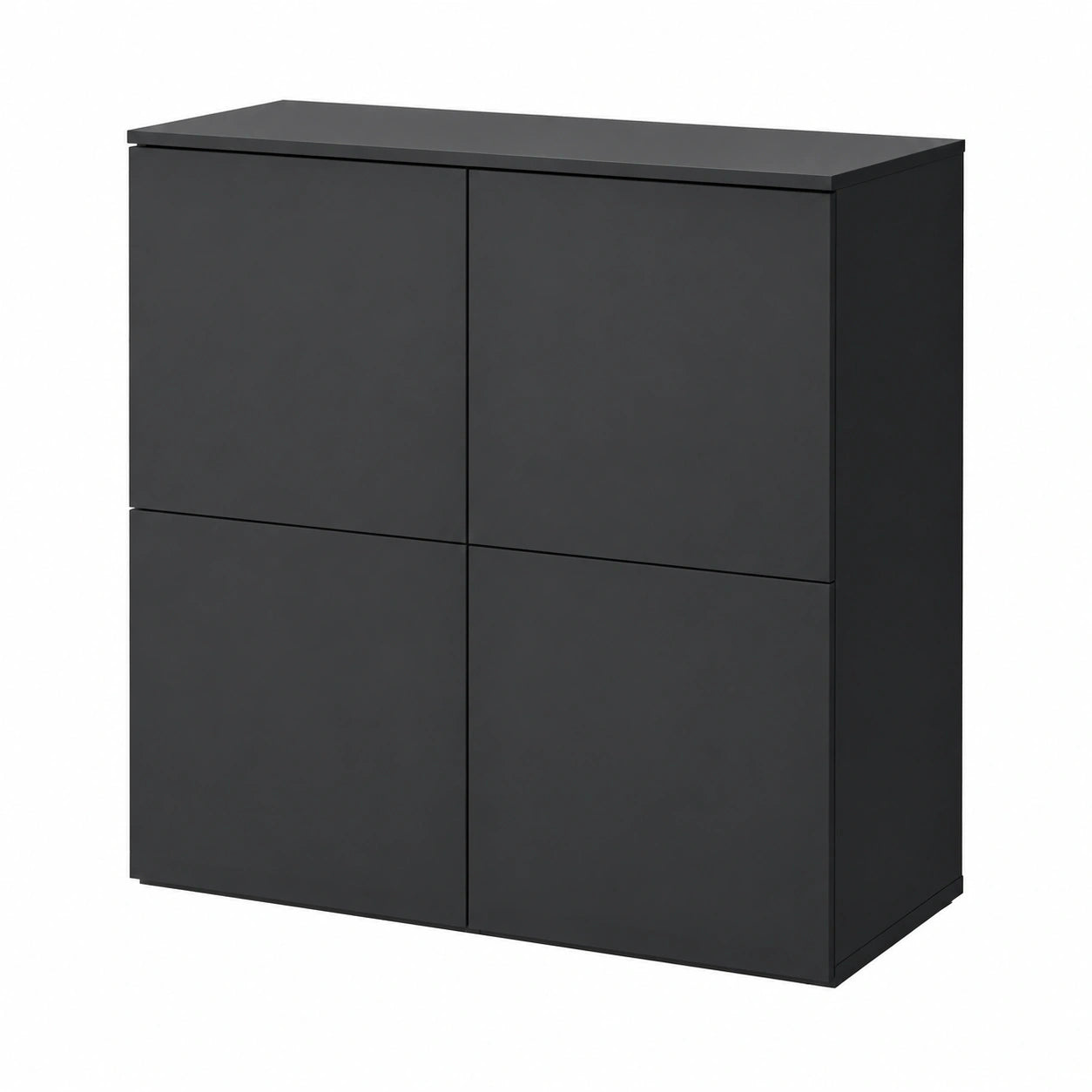 Mai & Mai Anthrazitfarbener Mehrzweckschrank mit 4 Türen, Sideboard 76x36,4x74 cm