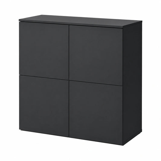 Mai & Mai Anthrazitfarbener Mehrzweckschrank mit 4 Türen, Sideboard 76x36,4x74 cm