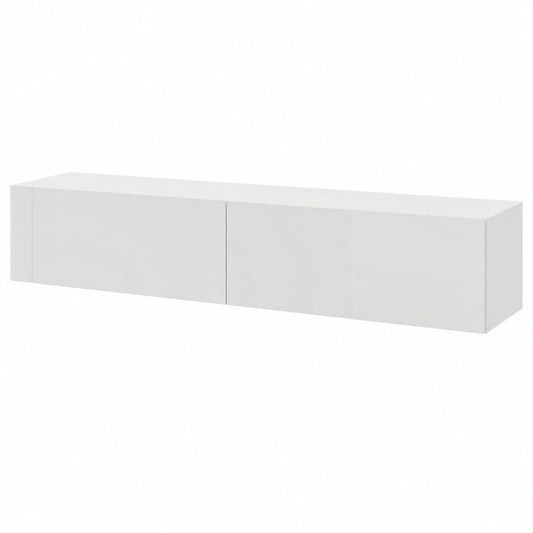 Weiße Garderobe Hängeschrank mit Klappe, 160 cm, Kompakt und Vielseitig