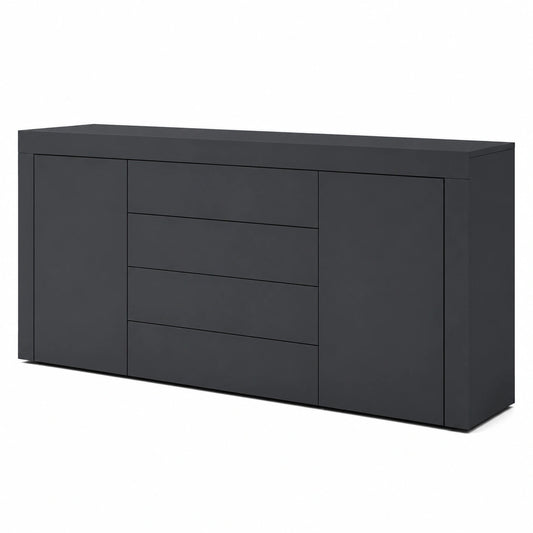 Mai & Mai Sideboard 167x36x70 cm mit 2 Türen & 4 Schubladen, anthrazit matt