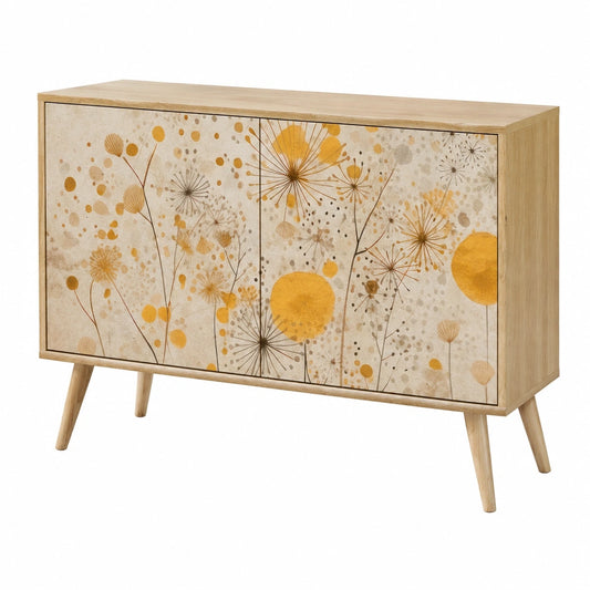 Stilvolle Kommode mit Blumenmotiv und 2 Türen, 111x57,3x42 cm, ideal für Wohnzimmer und Flur